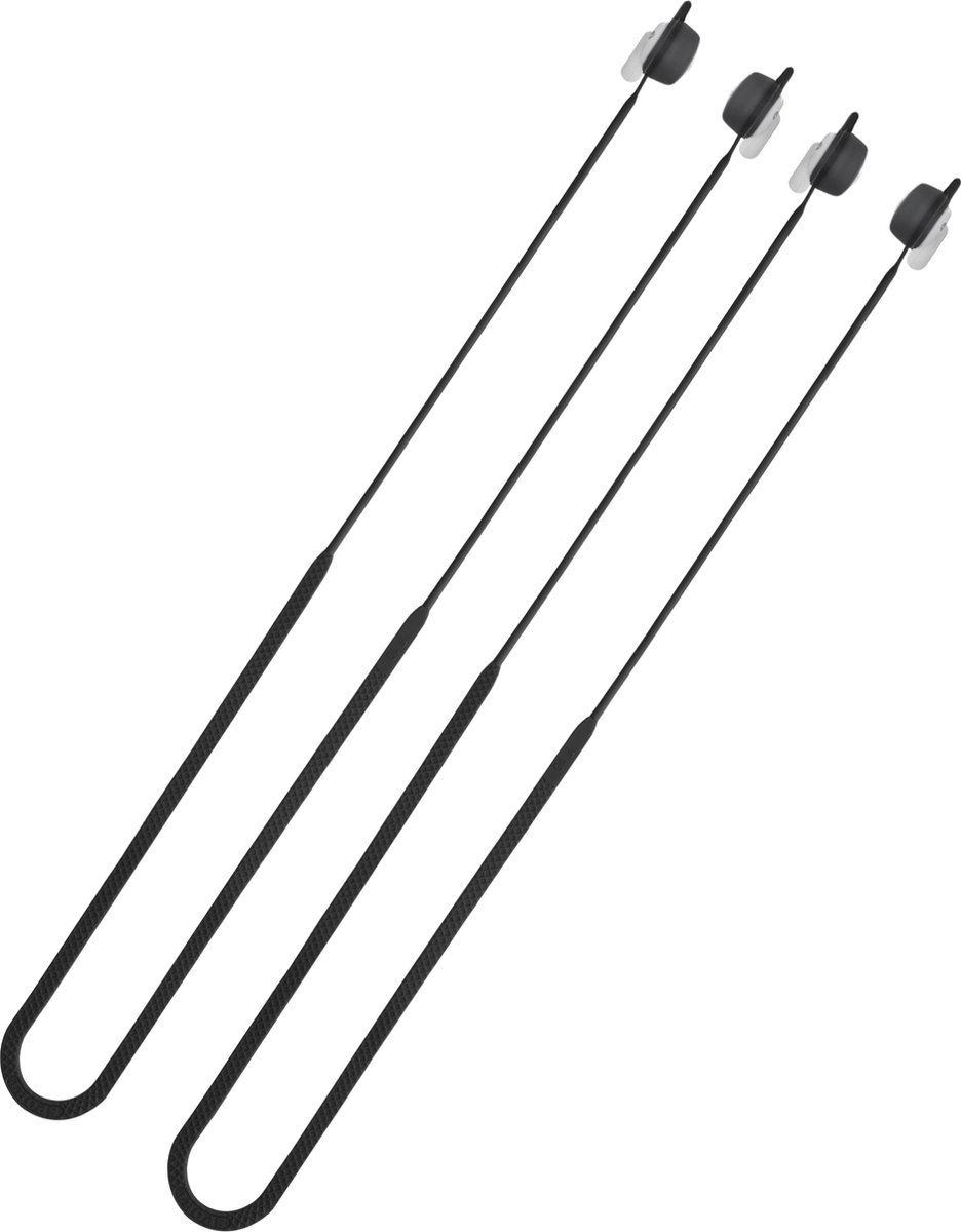 kwmobile 2x oordopjes koord - Compatibel met Sony LinkBuds WF-L900 - Voor draadloze oordoppen tegen verlies - In zwart / zwart