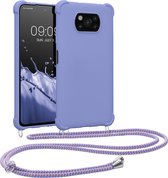 kwmobile telefoonhoesjegeschikt voor Xiaomi Poco X3 NFC / Poco X3 Pro - Hoesje van siliconen met telefoonkoord - In lavendel