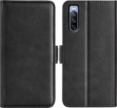 Sony Xperia 10 IV Hoesje - MobyDefend Luxe Wallet Book Case (Sluiting Zijkant) - Zwart - GSM Hoesje - Telefoonhoesje Geschikt Voor Sony Xperia 10 IV