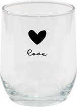 Clayre & Eef Waterglas 300 ml Glas Hart Love Drinkbeker