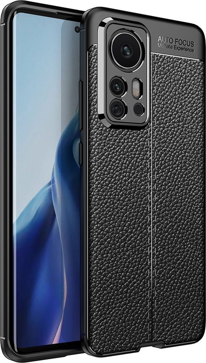 Mobigear Hoesje geschikt voor Xiaomi 12 Pro Telefoonhoesje Flexibel TPU | Mobigear Luxury Backcover | 12 Pro Case | Back Cover - Zwart