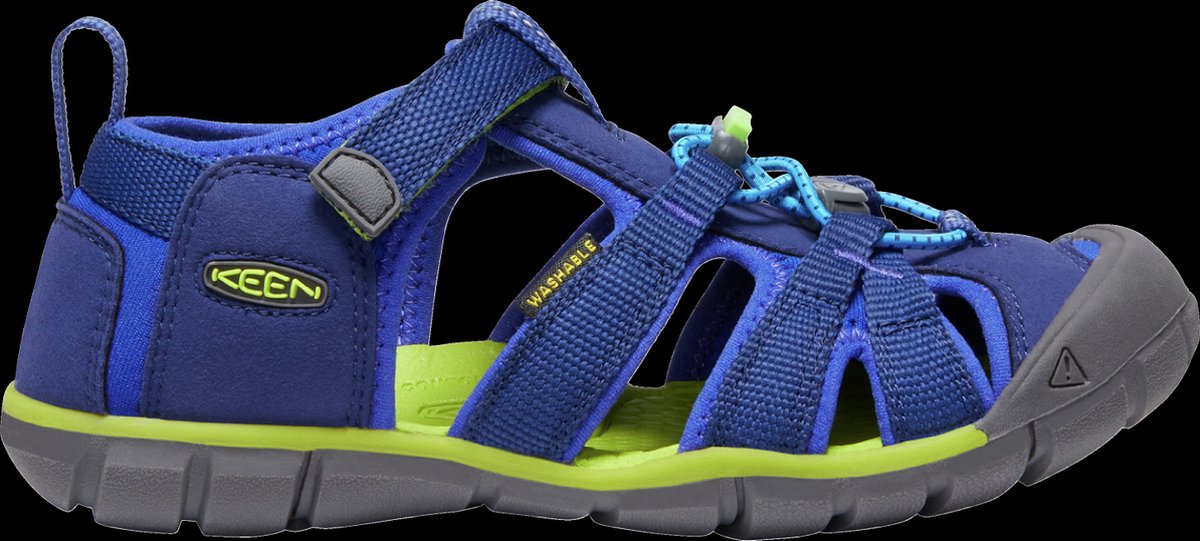 Keen Seacamp II Older Kids Sandalen Depths/Chartreuse Polyester K1022993 Blauw