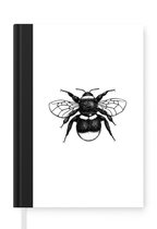 Notitieboek - Schrijfboek - Hommel - Botanisch - Retro - Insecten - Notitieboekje klein - A5 formaat - Schrijfblok
