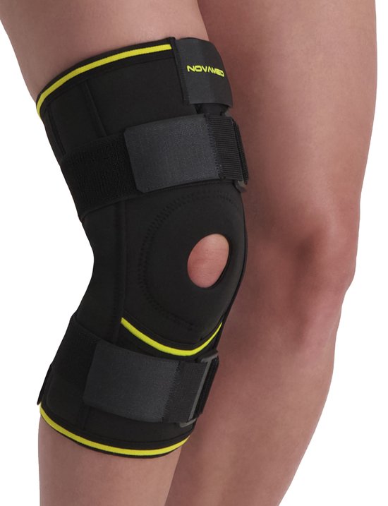 Novamed Kniebrace met Scharnieren - Verstelbare Knieband - Kniebandage - Maximale Ondersteuning - Compressiebrace Knie - Zwart - Maat XXL
