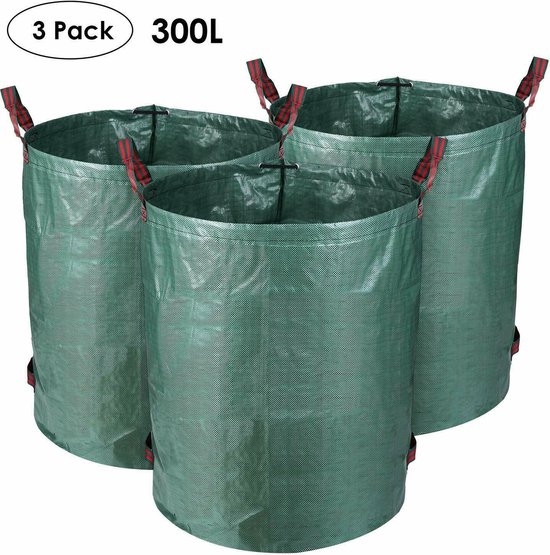 Tuinafvalzak, 272 liter, bladzak, tuinzak met handgrepen, grote, stabiele tuinzakken, bladverzamelaar, zelfstaande afvalzak, stabiele groene snijzakken voor gras, bladeren, heg, tuinafval Tuinafvalzak, 272 liter, bladzak, tuinzak met handgrepen, grote, stabiele tuinzakken, bladverzamelaar, zelfstaande afvalzak, stabiele groene snijzakken voor gras, bladeren, heg, tuinafval