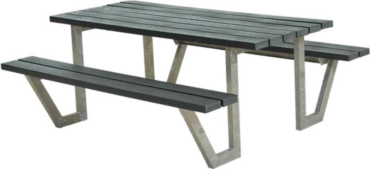 Picknicktafel gerecycled kunststof grijs - Wega 161 x 177 x 73 cm