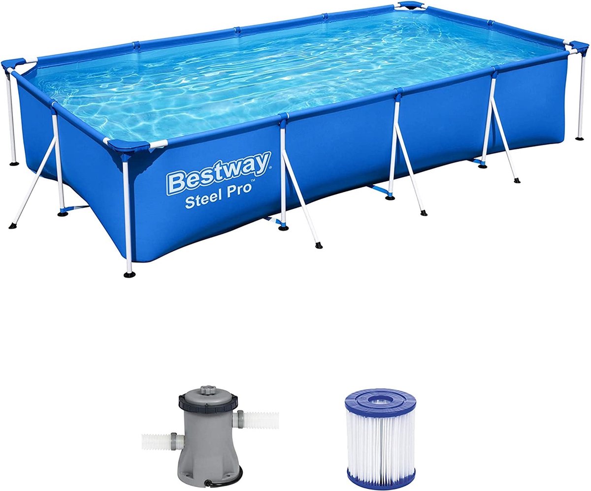 Bestway Steel Pro Zwembadset rechthoekig 400x211x81 cm 56424