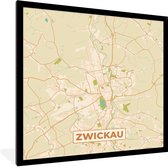 Fotolijst incl. Poster - Zwickau - Plattegrond - Kaart - Vintage - Stadskaart - 40x40 cm - Posterlijst