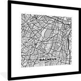 Fotolijst incl. Poster - Stadskaart - Frankrijk - Kaart - Bagneux - Plattegrond - 40x40 cm - Posterlijst