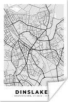 Poster Kaart - Dinslaken - Duitsland - Plattegrond - Stadskaart - 60x90 cm