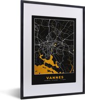 Fotolijst incl. Poster - Vannes – Plattegrond – Frankrijk – Kaart – Stadskaart - 30x40 cm - Posterlijst