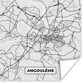 Poster Stadskaart – Frankrijk – Kaart – Angoulême – Plattegrond - 100x100 cm XXL