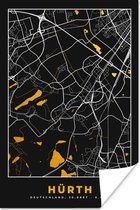 Poster Goud – Duitsland – Plattegrond – Gold – Stadskaart – Kaart – Hürth - 20x30 cm