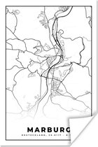 Poster Marburg - Plattegrond - Kaart - Stadskaart - 60x90 cm