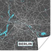 Poster Duitsland – Blauw – Berlijn – Stadskaart – Kaart – Plattegrond - 50x50 cm