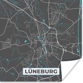 Poster Stadskaart – Lüneburg – Duitsland – Plattegrond – Kaart - 30x30 cm