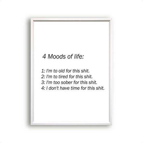 Poster 4 Moods of life - no time for this... / Motivatie / Teksten / 70x50cm