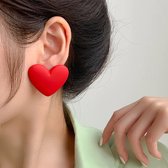 Sara Shop - Hart Oorbel - Rood Oorbel - aantrekkelijk oorbellen - Hart Oorknoppen - Oorknoppen - Trend oorbellen - Cadeau voor Vrouwen