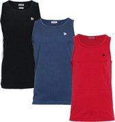 3-Pack Donnay Muscle shirt (589006) - Tanktop - Heren - Black/Navy/Berry Red - maat L