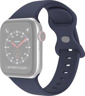 Siliconen bandje - geschikt voor Apple Watch Series 1/2/3/4/5/6/7/8/9/SE/SE 2 met case size 38 mm / 40 mm / 41 mm - maat M/L - donkerblauw