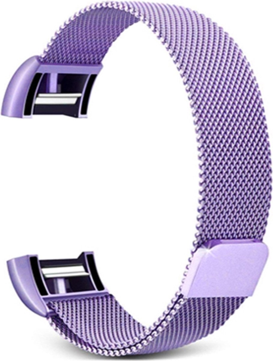 Milanees bandje - geschikt voor Fitbit Charge 2 - maat S/M - lila