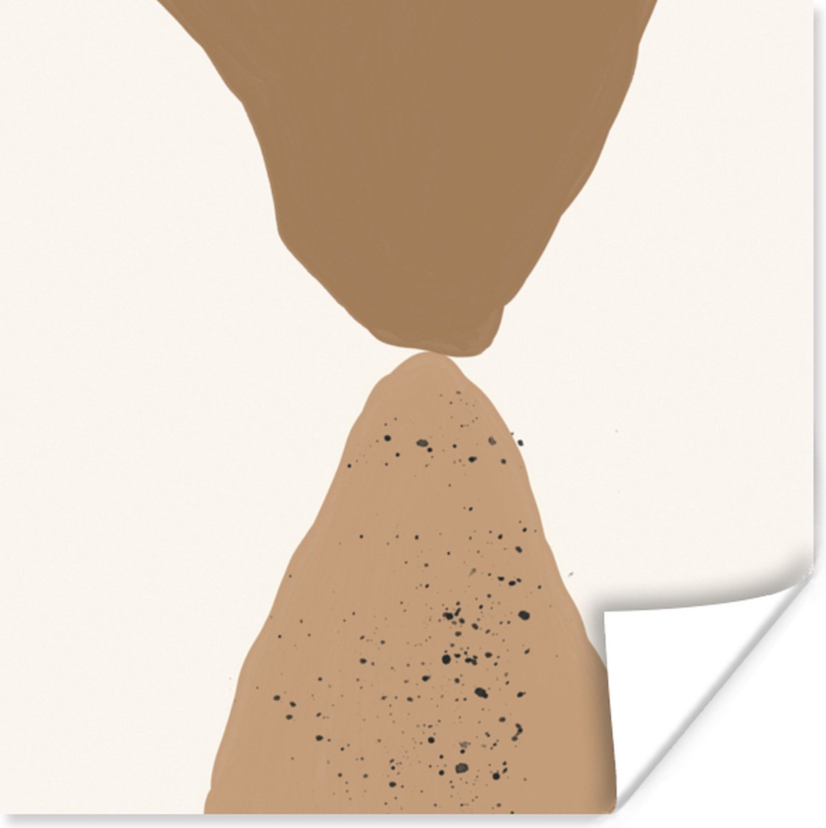 Poster Bruin - Abstract - Organisch - 75x75 cm