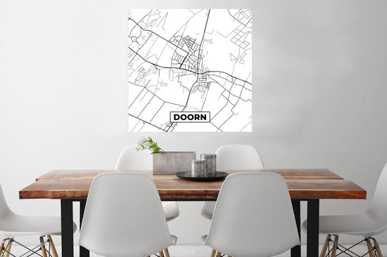 Poster Carte - Plan de la ville - Doorn - Carte - 75x75 cm