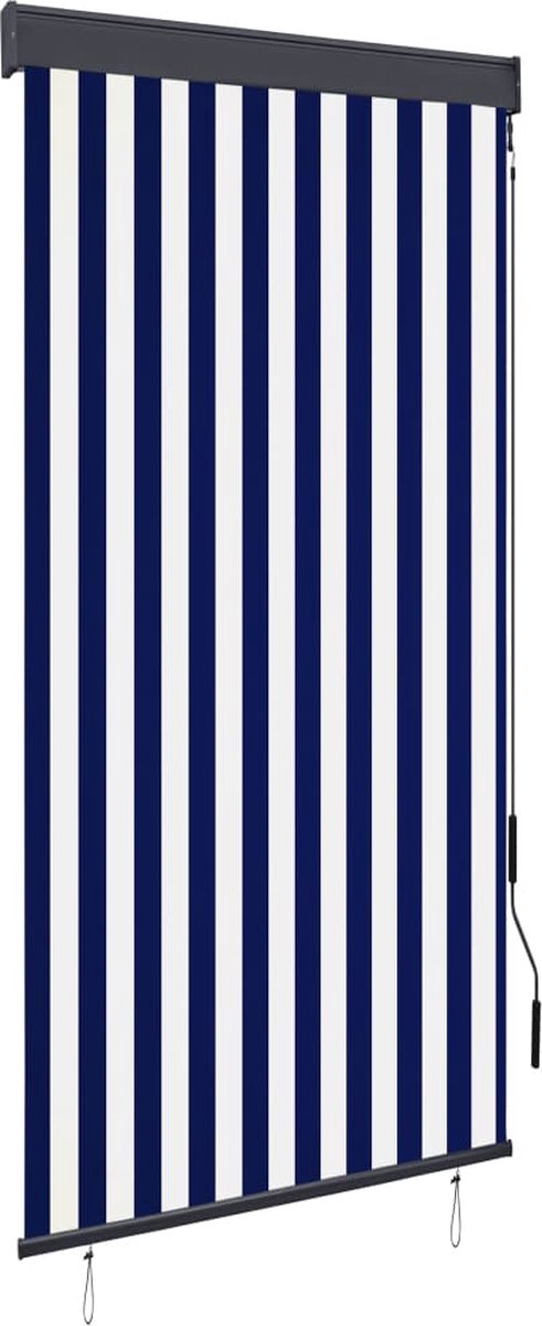 VidaLife Rolgordijn voor buiten 100x250 cm blauw en wit