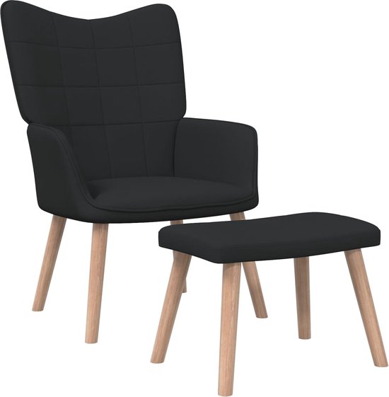 Voetenbank 77x55x31 cm stof zwart