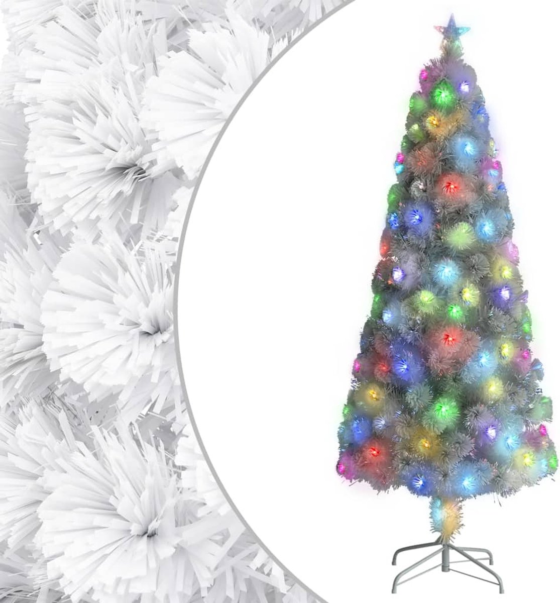 VidaLife Kunstkerstboom met LED 240 cm glasvezel wit