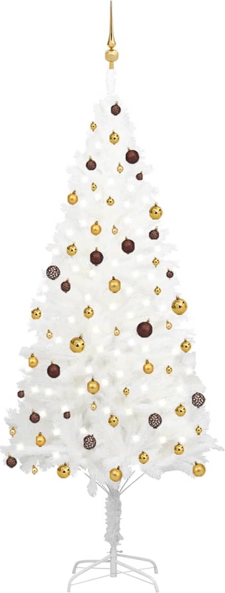 VidaLife Kunstkerstboom met LED's en kerstballen 240 cm wit