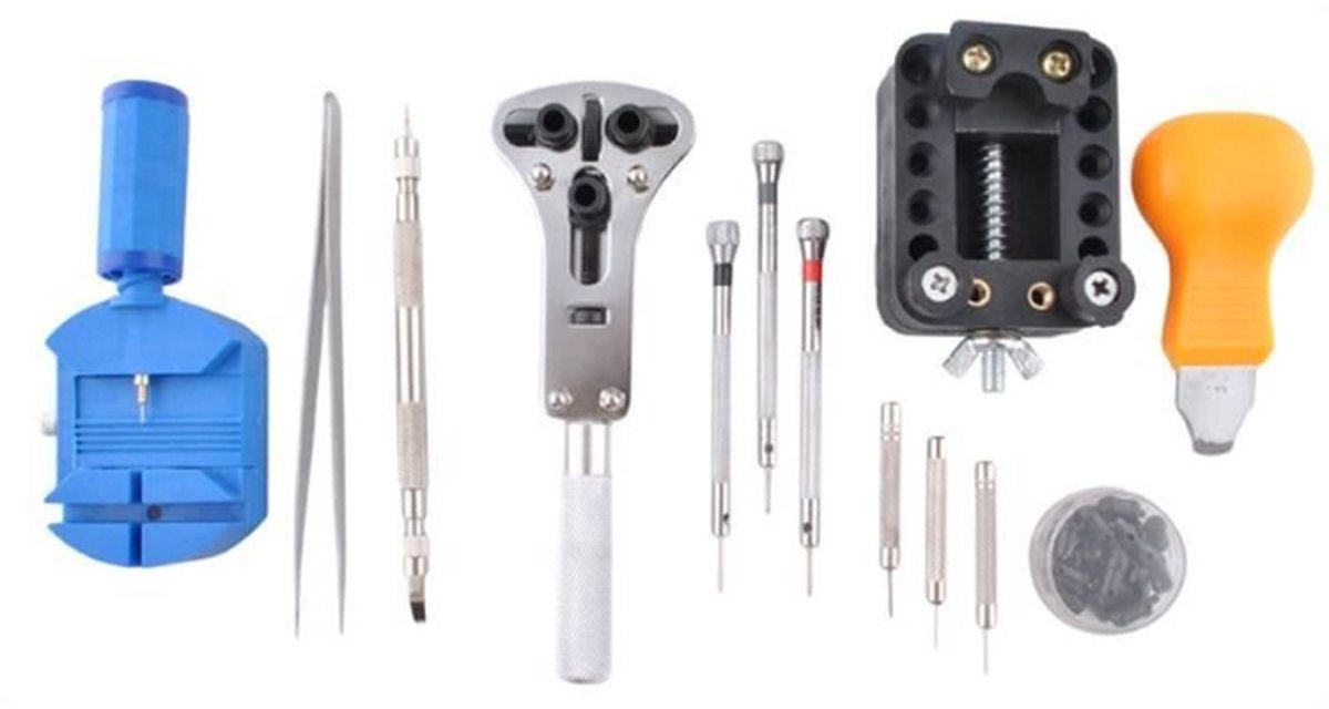 Glanzend Horlogebandje reparatiegereedschapsset, horlogegereedschap, penuitdrukker, voor het inkorten van horlogebandjes, horlogemakersgereedschap voor horlogebanden, horlogemakersgereedschap voor