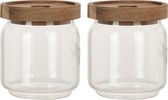 Set de 4 bocaux de cuisine de luxe en verre / bocal de stockage 400 ml - Bocaux de Bidons alimentaires avec couvercle hermétique - Dimensions : 9 x 10 cm