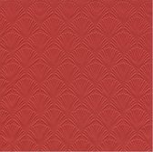 32x Luxe 3-laags servetten met patroon helder rood 33 x 33 cm