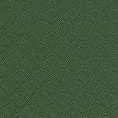 48x Luxe 3-laags servetten met patroon donker groen 33 x 33 cm