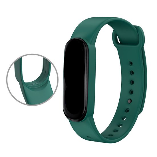 Horlogebandje geschikt voor Mi Band 5/6 - Sportarmband - Slimme Horlogeband geschikt voor Mi Band 5/6 - Donker Groen