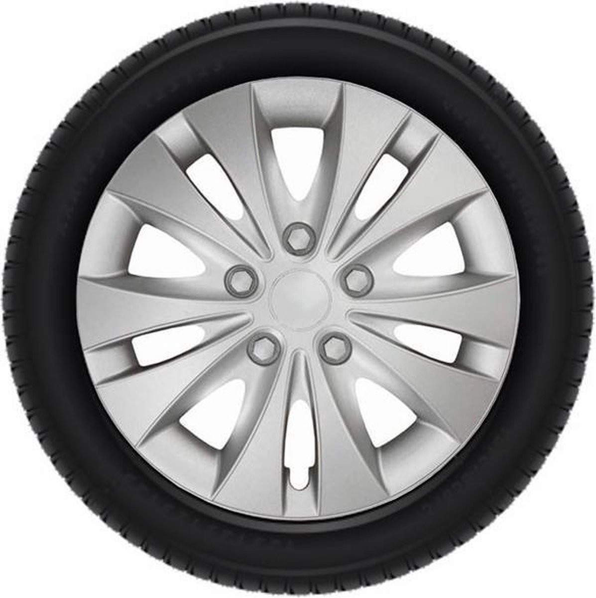 Tip-it Wieldoppen 14 inch - 4 stuks - Kliksysteem - Zilvergrijs