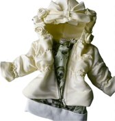 maat 128 creme zomerjas met glitter jasje voor baby jas zomer glitter strikjes roosjes voorjaar jas babyjas