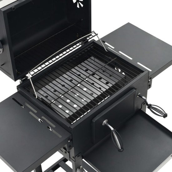 vidaXL Houtskoolbarbecue met onderplank zwart van VidaXL — afbeelding 2