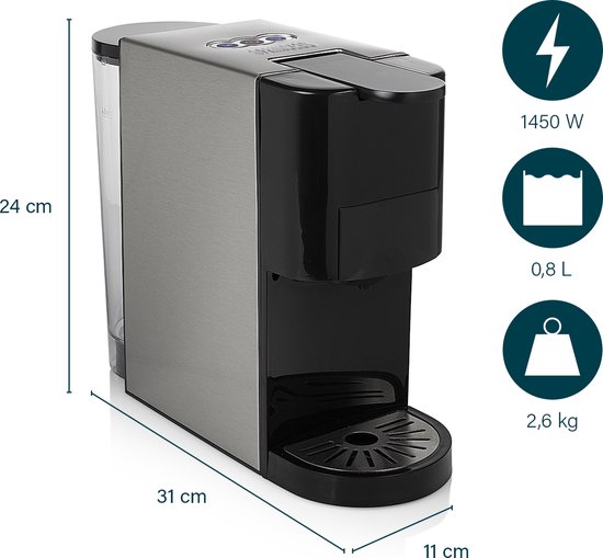 Princess Multi Capsule Koffiemachine - 4-in-1 - 19 bar - 0,8L ...