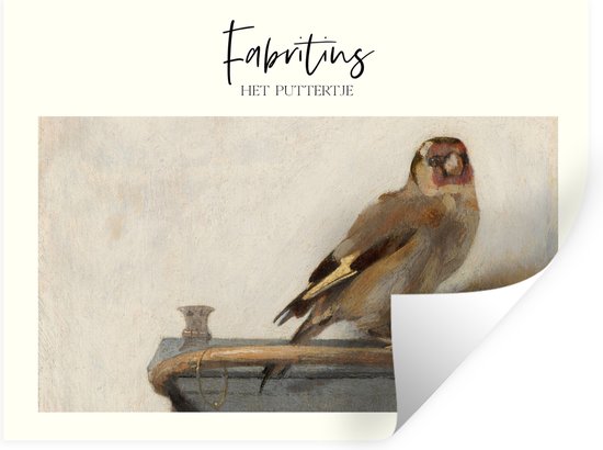 Muurstickers - Sticker Folie - Schilderij - Het puttertje - Carel Fabritius - 120x90 cm - Plakfolie - Muurstickers Kinderkamer - Zelfklevend Behang - Zelfklevend behangpapier - Stickerfolie