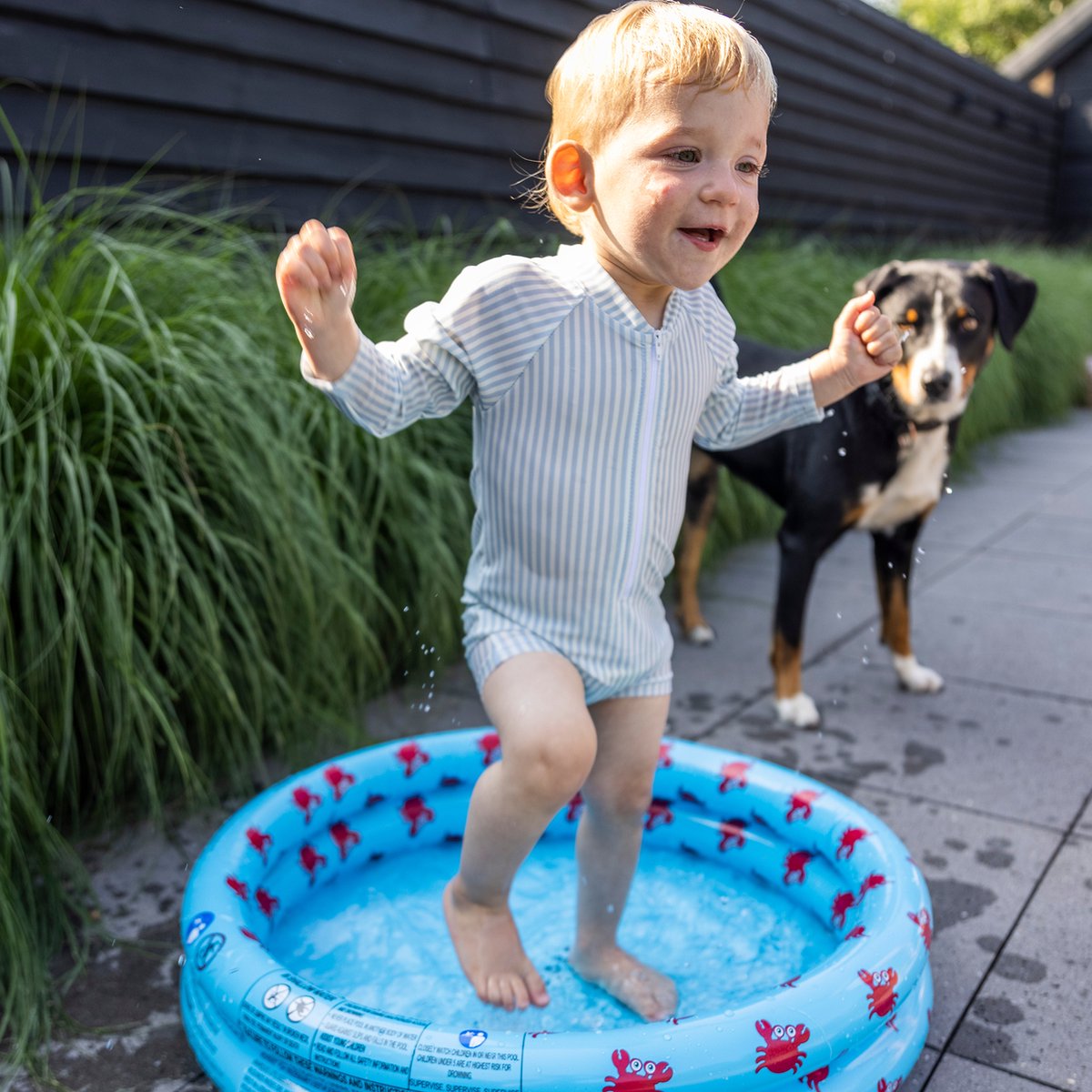Swim Essentials UV Zwempak Jongens - Blauw/Wit - Blue Stripes — afbeelding 6