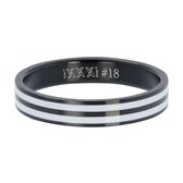 iXXXi Jewelry Vulring 4mm Double Line White Zwart - maat 18