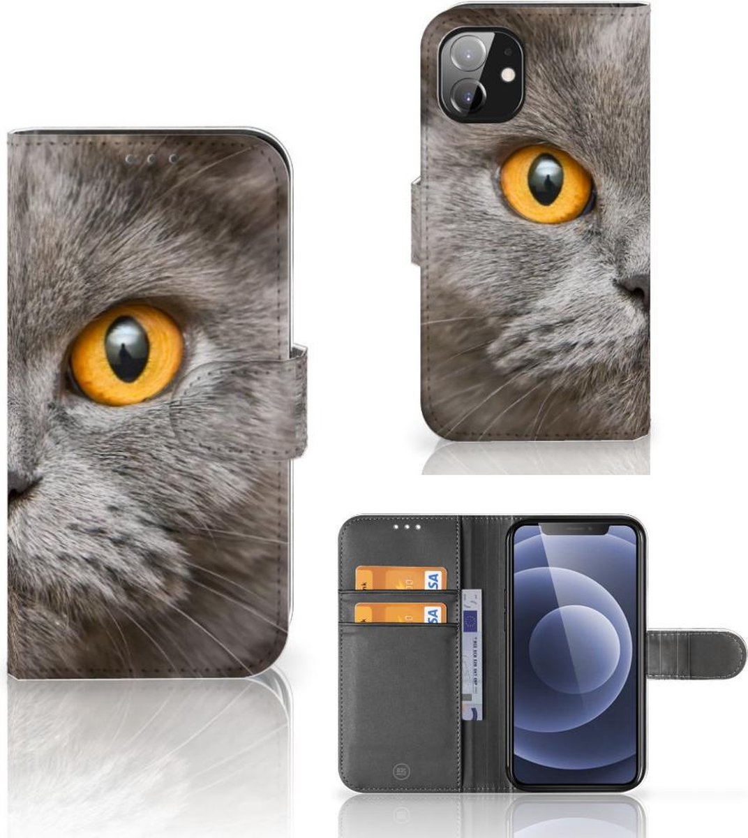 Telefoonhoesje met Pasjes Apple iPhone 12 Mini Britse Korthaar