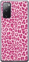 Leuke Telefoonhoesjes - Hoesje geschikt voor Samsung Galaxy S20 FE - Luipaard roze - Soft case - TPU - Luipaardprint - Roze
