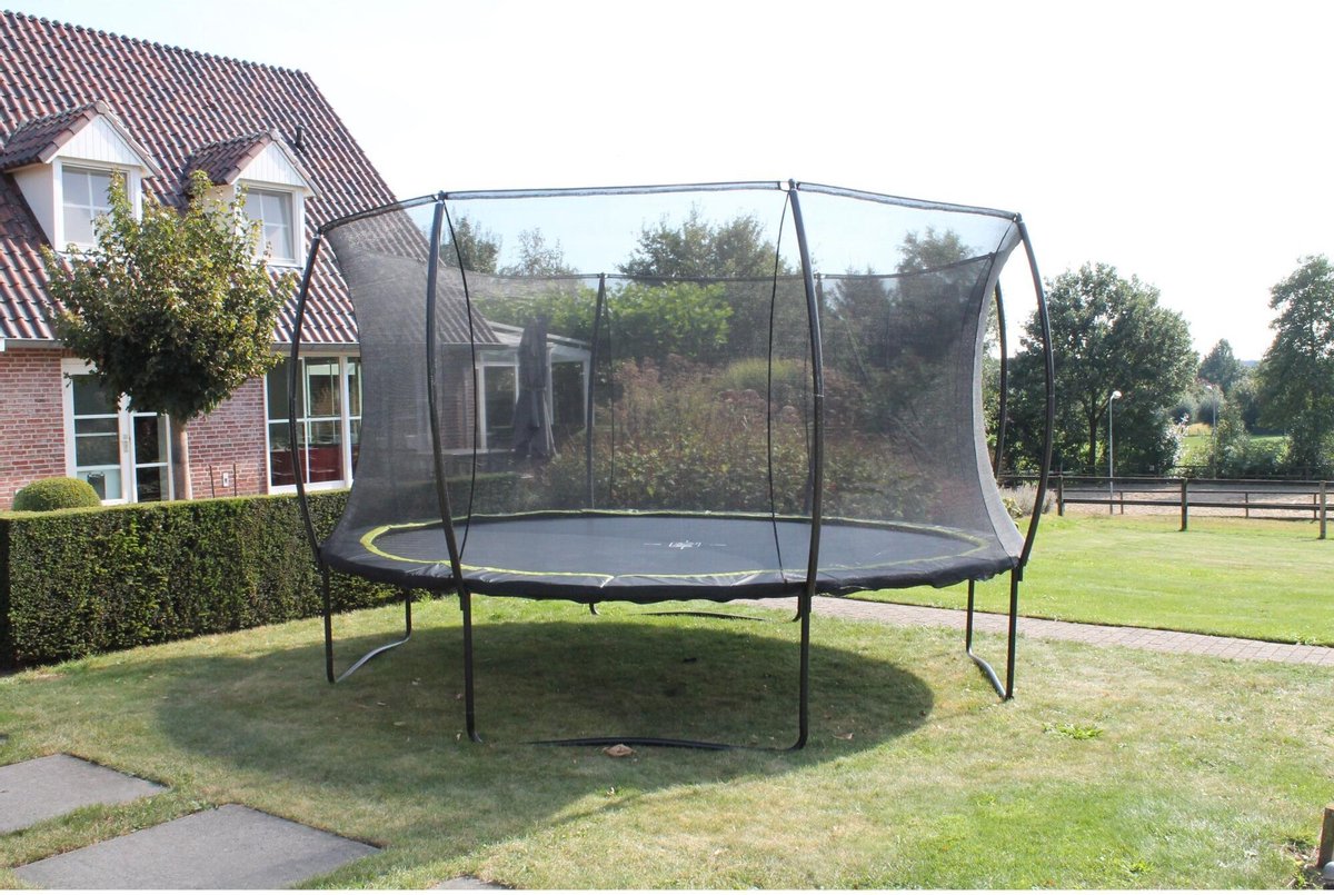 EXIT Silhouette Trampoline ø427cm - Op Poten - Rond - Trampoline Buiten - Voor Kinderen - Groen — afbeelding 3