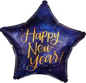 Amscan Folieballon Happy New Year Ster 45 Cm Blauw/goud