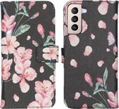 iMoshion Design Softcase Book Case Samsung Galaxy S21 Plus hoesje - Blossom Watercolor Black