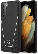 Backcase hoesje geschikt voor Samsung Galaxy S21 - Mercedes-Benz - Effen Zwart - Carbon