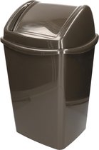 1x Zwarte vuilnisbakken/prullenbakken 25 liter 34,8 x 29,9 x 53,5 cm - Kunststof/plastic vuilnisemmer- Afval scheiden - GFT afvalbak